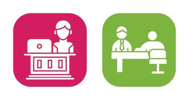 Employee and Evaluating work Icon vector