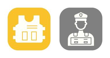 Police Vest and Police Man Icon vector