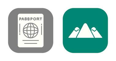 Passport and Mountain Icon vector