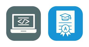 Coding and Report Card Icon vector