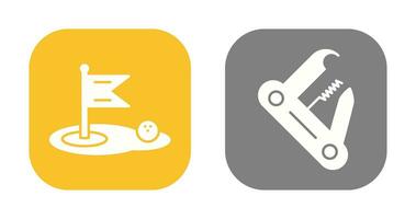 Golf and Swiss Army Knife Icon vector