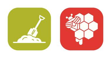 Digging and Honeycomb Icon vector