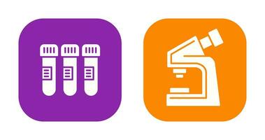 Test Tube and Microscope Icon vector