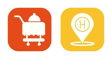 Room Service and Hotel Location Icon vector