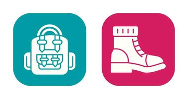 Backpack and Boots Icon vector