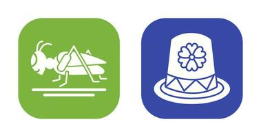 Grasshopper and Hat Icon vector