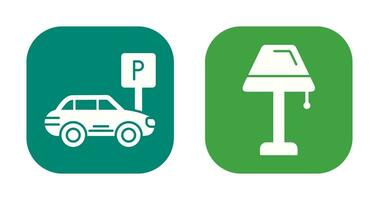 Parking and Lamp Icon vector