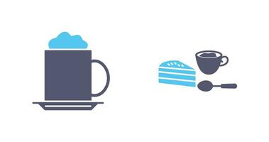 capppucino and coffee served  Icon vector