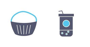 Chocolate Muffin and Chocolate Shake  Icon vector