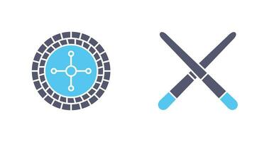 roulette and Pool cue  Icon vector