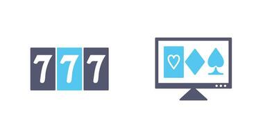 online gambling and triple sevens Icon vector