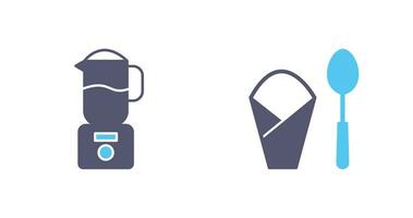 blender and spoon  Icon vector