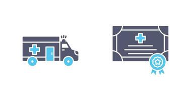 Ambulance and Certificate Icon vector
