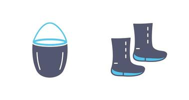 agua Cubeta y botas icono vector