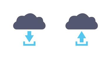 download from cloud upload to cloud  Icon vector