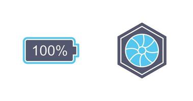 full battery and hexagonal diaphram Icon vector