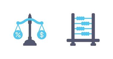 Scale and Abacus Icon vector