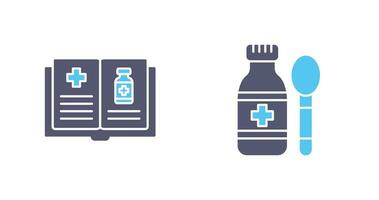 Medical Book and Syrup Icon vector