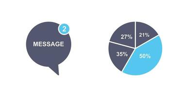 Message Bubbles and Pie Chart Icon vector