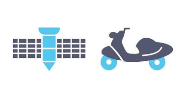 Scooter and Satellite Icon vector