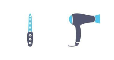 Nail File and Hair Dryer Icon vector