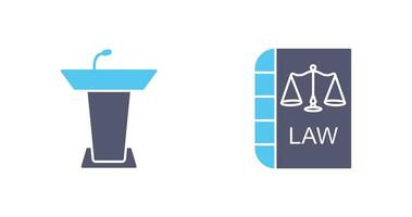 Podium and Law Icon vector