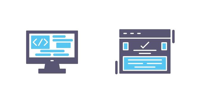 codificación y completar icono vector