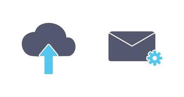 Upload to Cloud and Message Settings Icon vector