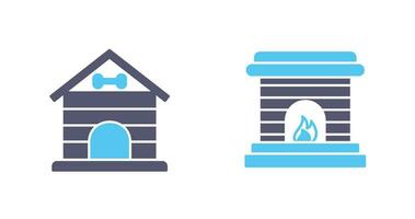 Dog House and Fireplace Icon vector