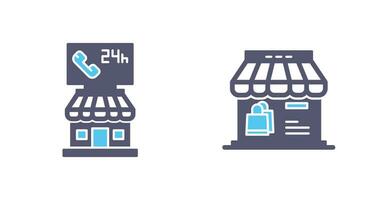 24 Hour and Store Icon vector