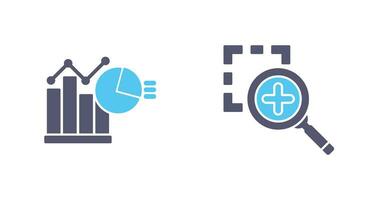 Bar Chat and Zoom In Icon vector