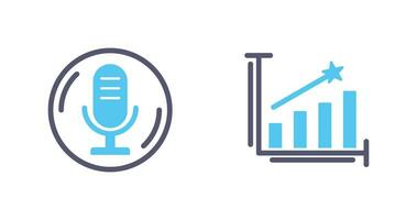 Microphone and Line Bars Icon vector