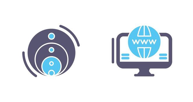 Venn Diagram and Web Icon vector