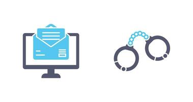 Mail and Handcuffs Icon vector