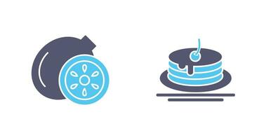 Kiwi and Pancake Icon vector