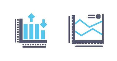 Spline Chart and Bar Graph Icon vector