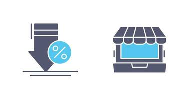 Discount and Online Shopping Icon vector