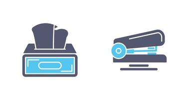 Tissue Box and Stapler Icon vector