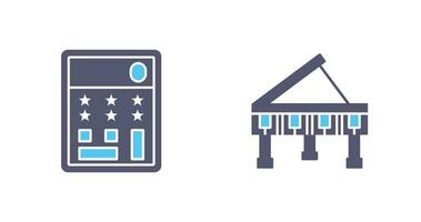 Grand Piano and Calculator Icon vector
