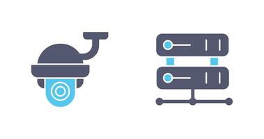 Security Camera and Server Icon vector