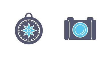 Compass and Camera Icon vector