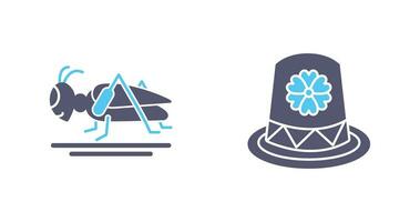 Grasshopper and Hat Icon vector