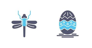 Dragonfly and Easter  Icon vector