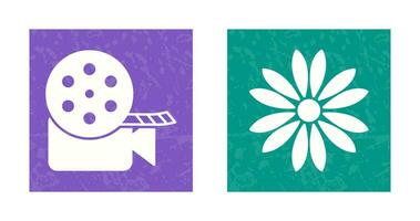 video reel and flower Icon vector