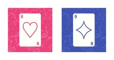 heart cards and diamonds card Icon vector