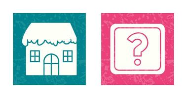 House with Snow and Question Mark Icon vector