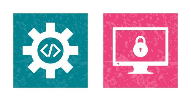código mejoramiento y cerrado acceso icono vector