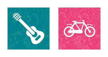 Guitar and Biycle Icon vector