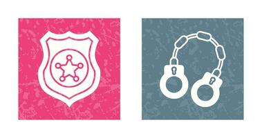 Police shield and Handcuff Icon vector