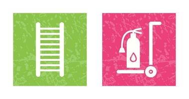 ladders and Moveable extinguisher Icon vector